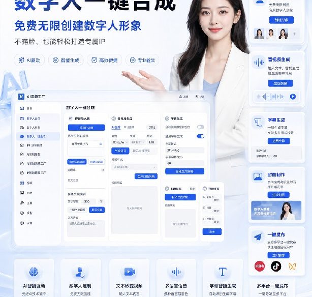 AI视频工厂 AI打造智能体一键成片企业版